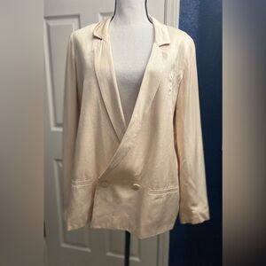 ASOS Cream Double-Breasted Blazer